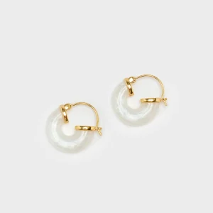 Anni Lu Petit White Swell Hoop Earrings