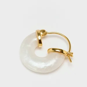 Anni Lu Petit White Swell Hoop Earrings