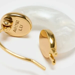 Anni Lu Petit White Swell Hoop Earrings