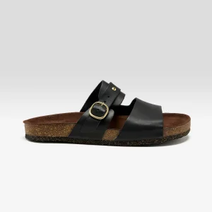 Bosabo Black Leather Sandals