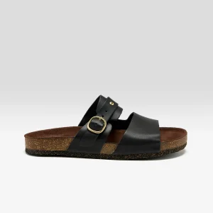 Bosabo Black Leather Sandals