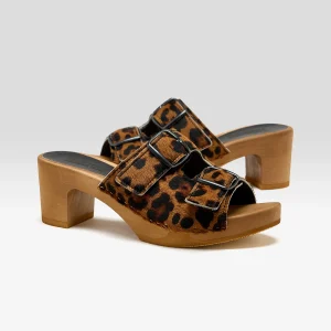 Bosabo Guepard Leather Heel Sandals