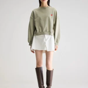 Bellerose Fancy cropped ronde hals sweatshirt