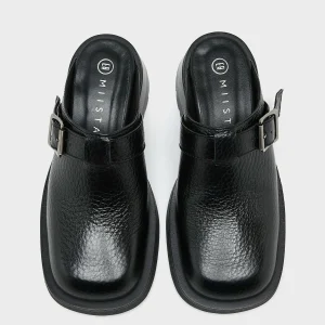 Miista Aroa Black Buckled Mules
