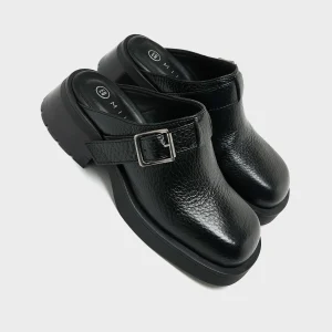 Miista Aroa Black Buckled Mules