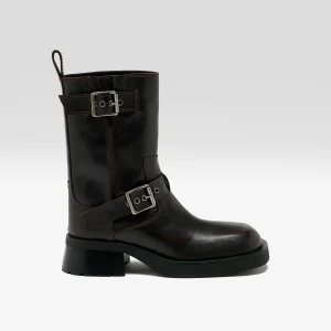 Miista Renate Brown Buckled Ankle Boots