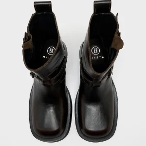 Miista Renate Brown Buckled Ankle Boots