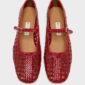 Miista Yeida Dark Red Ballerinas